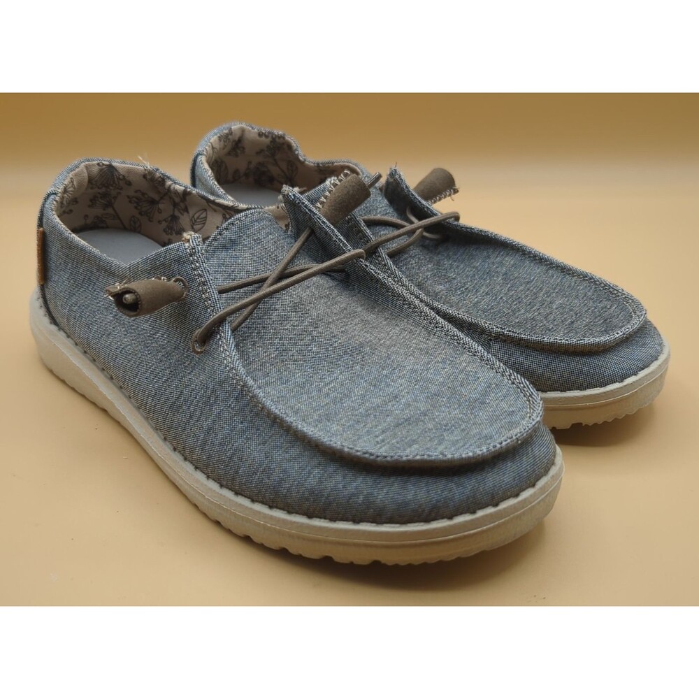 Hey Dude Women’s Wendy Sz 7 Steppa Stretch Grey Slip-On Comfort Shoe Loafer